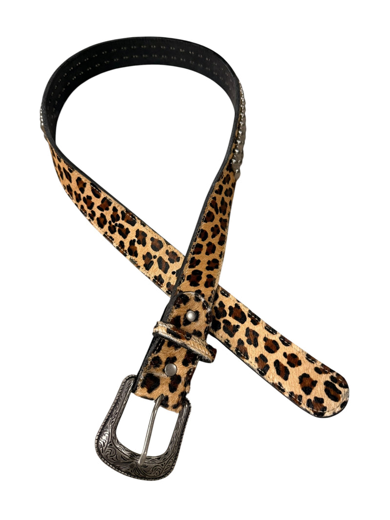 LEOPARD STUDDED BELT