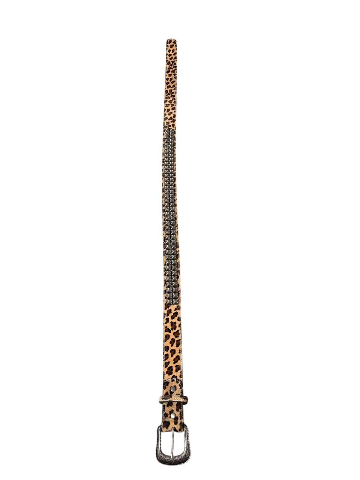 LEOPARD STUDDED BELT
